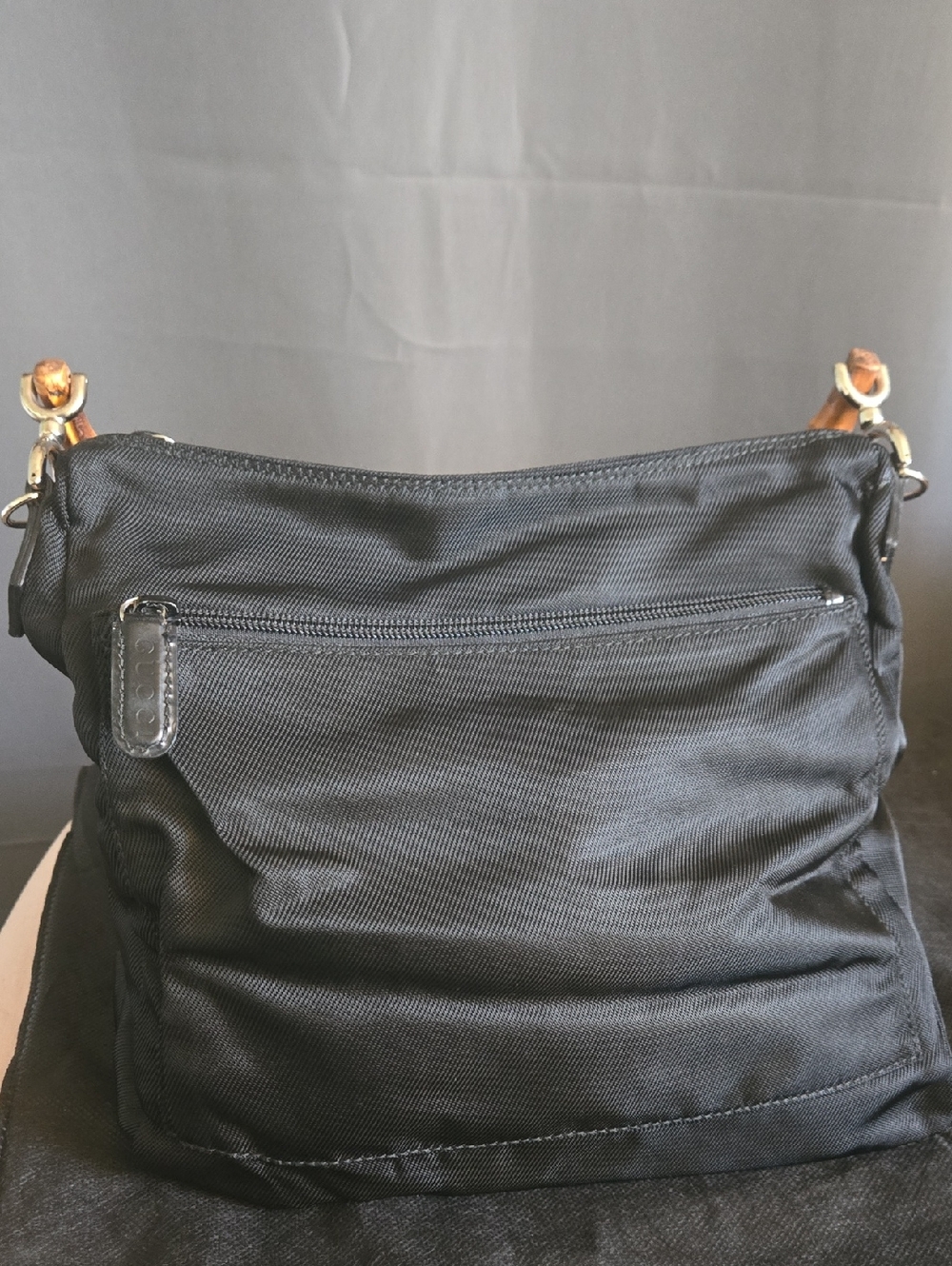 Authentic Gucci Vintage Nylon Bamboo Top Handle Shoulder Bag - Picture 6 of 8